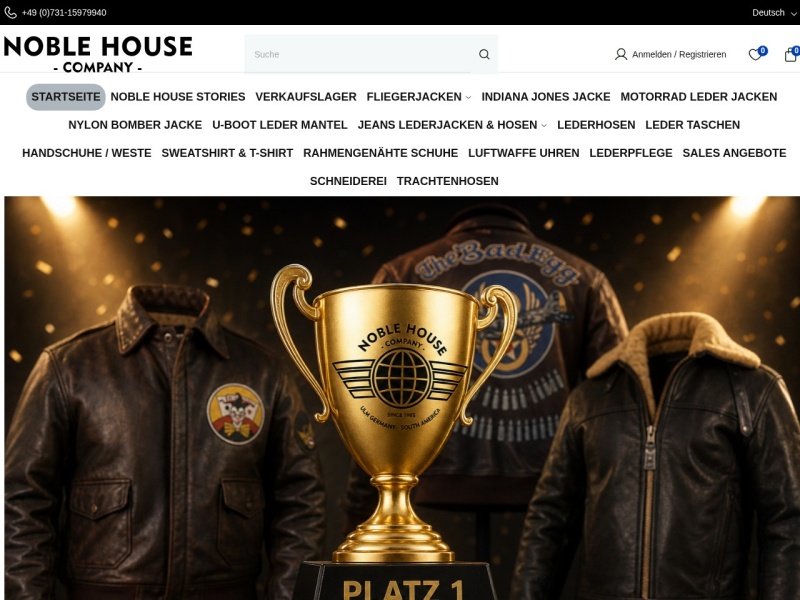 Screenshot des Onlineshops noble-house.eu