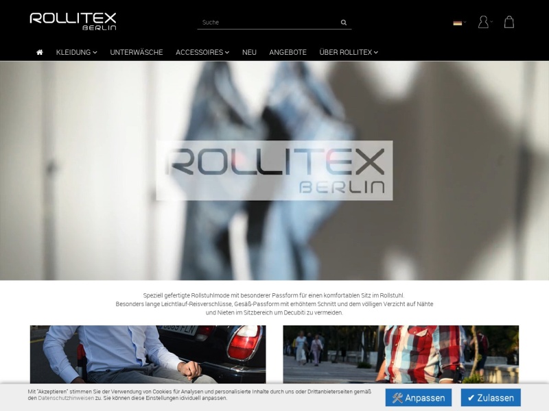 Screenshot des Onlineshops rollitex.de